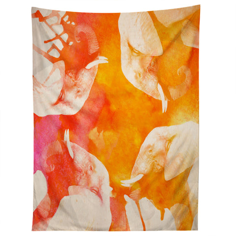 Kangarui Watercolor Elephant Tapestry