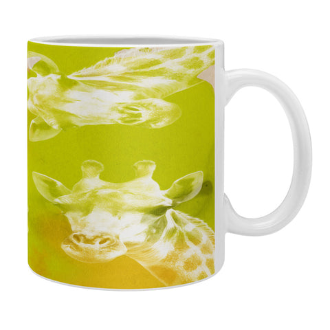 Kangarui Watercolor Giraffe Green Coffee Mug