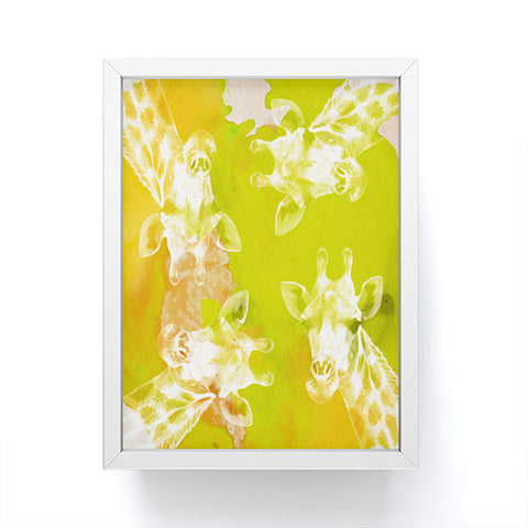 Kangarui Watercolor Giraffe Green Framed Mini Art Print