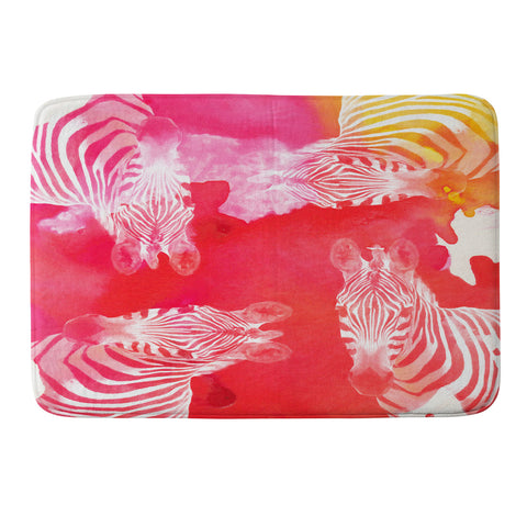 Kangarui Watercolor Zebra Memory Foam Bath Mat