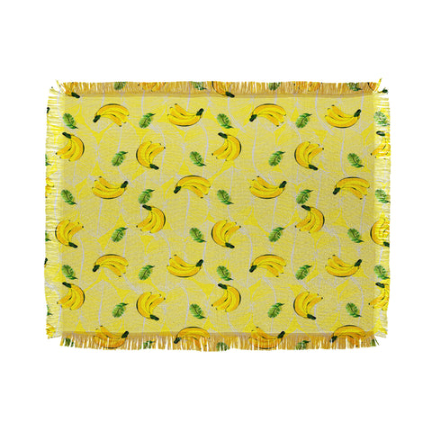Kangarui Yellow Bananas Throw Blanket