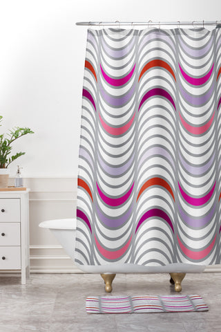 Karen Harris Candy Tidal Wave Shower Curtain And Mat