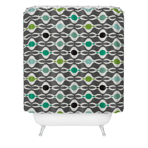 Karen Harris Coming Undone In Succulent Dark Shower Curtain