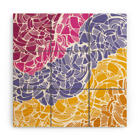 Karen Harris Fossil Warm Jewels Wood Wall Mural