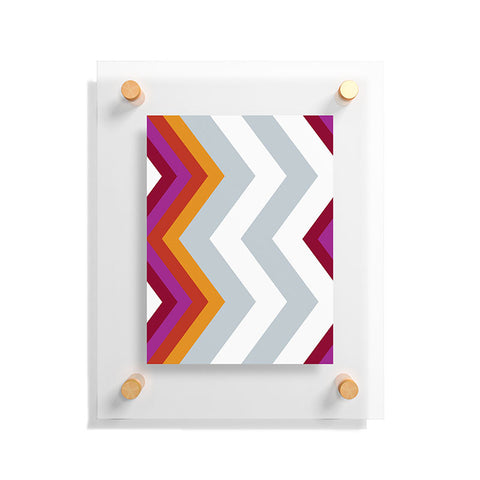 Karen Harris Modernity Solstice Warm Chevron Floating Acrylic Print