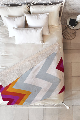 Karen Harris Modernity Solstice Warm Chevron Fleece Throw Blanket