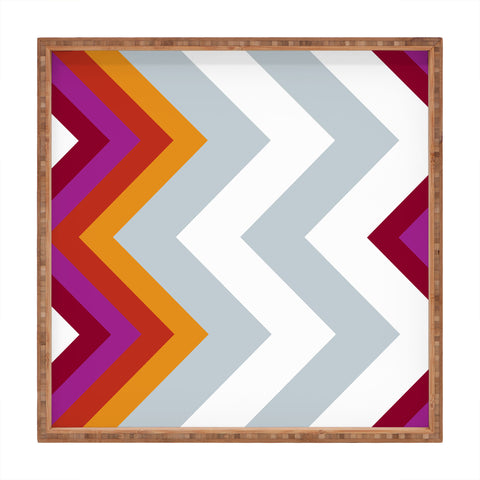 Karen Harris Modernity Solstice Warm Chevron Square Tray