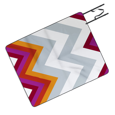 Karen Harris Modernity Solstice Warm Chevron Picnic Blanket