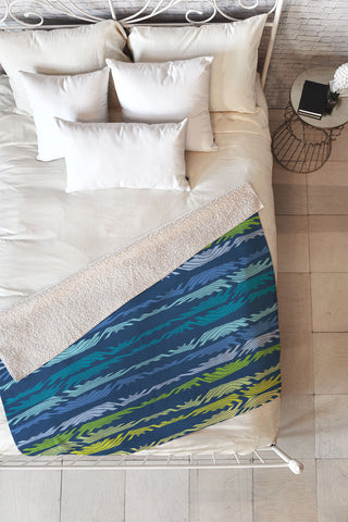 Karen Harris Poppycock Waves Fleece Throw Blanket