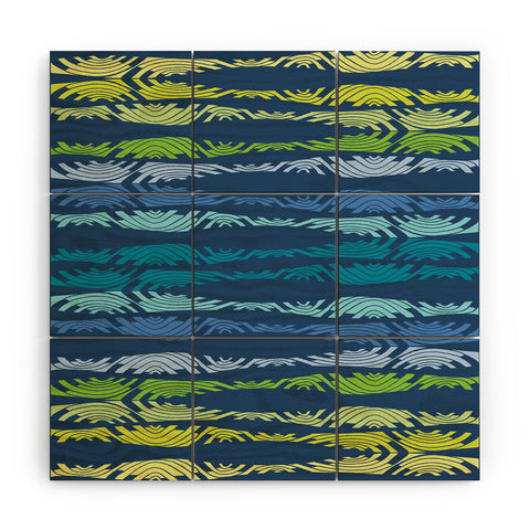 Karen Harris Poppycock Waves Wood Wall Mural