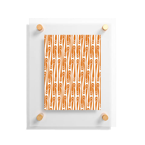 Karen Harris Teardrops Orange On White Floating Acrylic Print