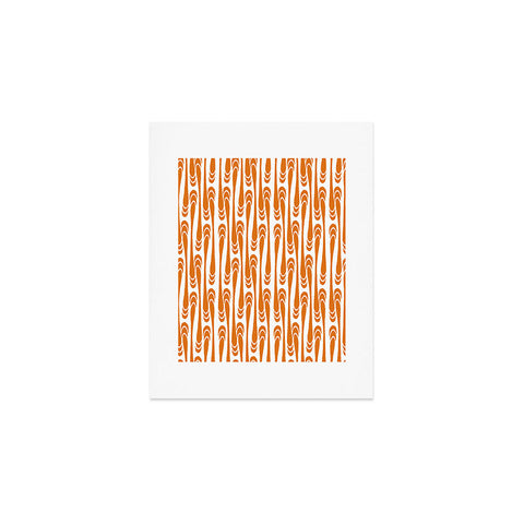 Karen Harris Teardrops Orange On White Art Print