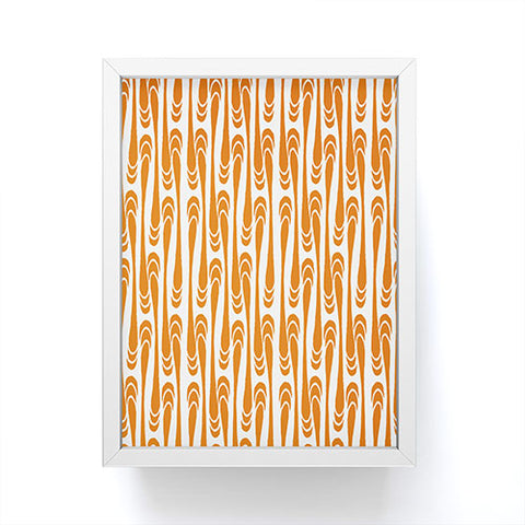 Karen Harris Teardrops Orange On White Framed Mini Art Print
