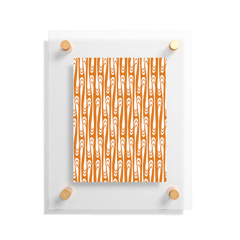 Karen Harris Teardrops White On Orange Floating Acrylic Print