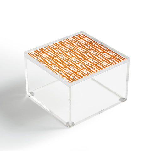 Karen Harris Teardrops White On Orange Acrylic Box