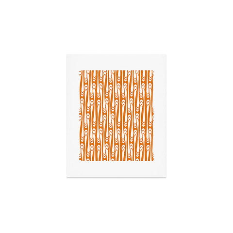 Karen Harris Teardrops White On Orange Art Print