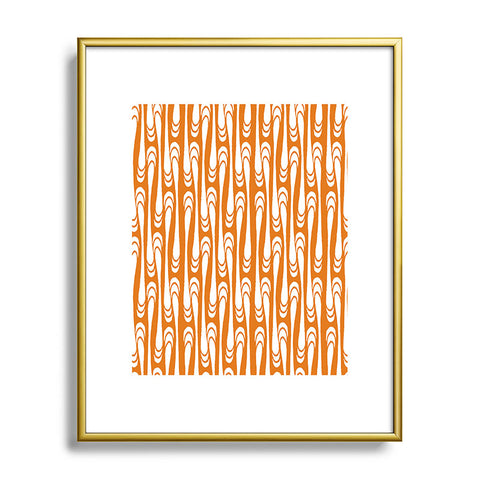 Karen Harris Teardrops White On Orange Metal Framed Art Print