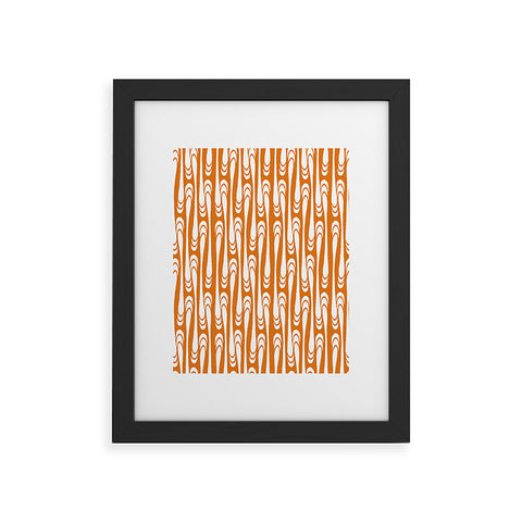 Karen Harris Teardrops White On Orange Framed Art Print