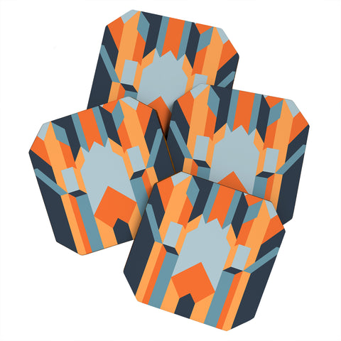 Kei Orange Terrace Coaster Set