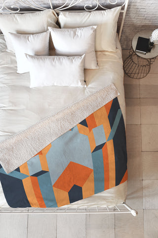 Kei Orange Terrace Fleece Throw Blanket
