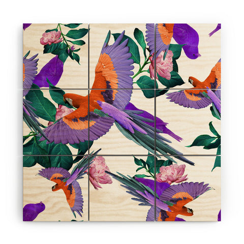 Kei Parrot Paradise II Wood Wall Mural