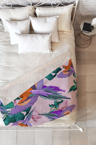 Kei Parrot Paradise Fleece Throw Blanket