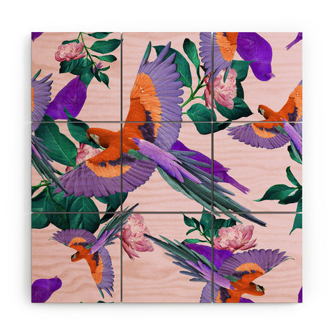 Kei Parrot Paradise Wood Wall Mural
