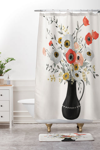 Kelli Murray Poppies 2 Shower Curtain And Mat