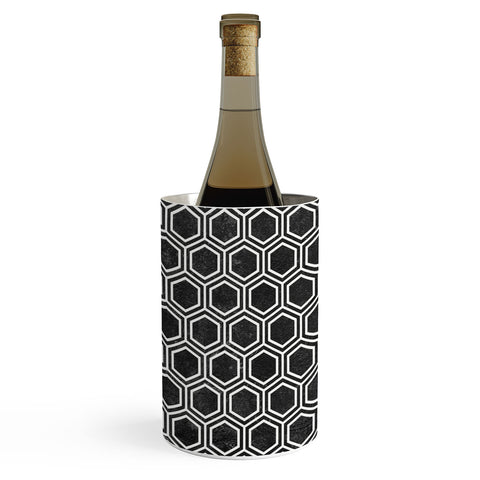 Kelly Haines Black Concrete Hexagons Wine Chiller
