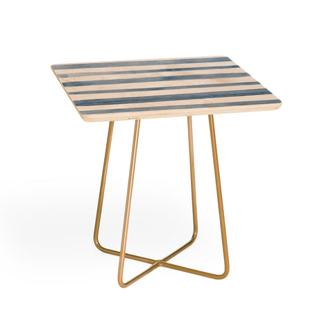 Kelly Haines Blue Watercolor Stripes Side Table