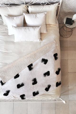 Kelly Haines Brush Dots Fleece Throw Blanket