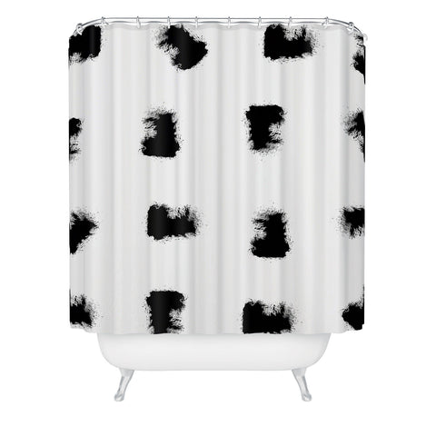 Kelly Haines Brush Dots Shower Curtain