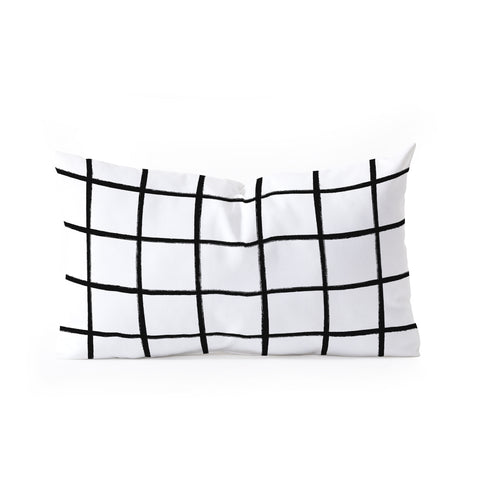Kelly Haines Brushstroke Grid Oblong Throw Pillow