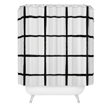Kelly Haines Brushstroke Grid Shower Curtain