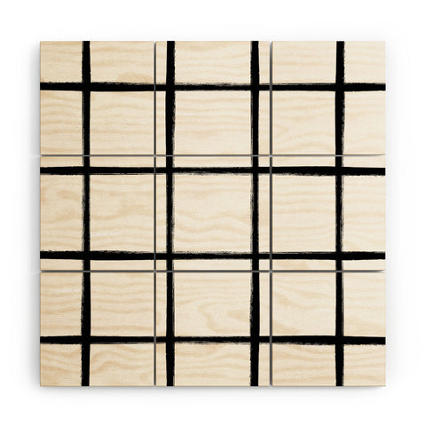 Kelly Haines Brushstroke Grid Wood Wall Mural