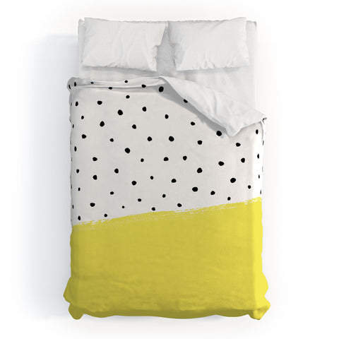 Kelly Haines Citron Dots Duvet Cover