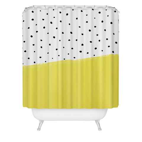 Kelly Haines Citron Dots Shower Curtain