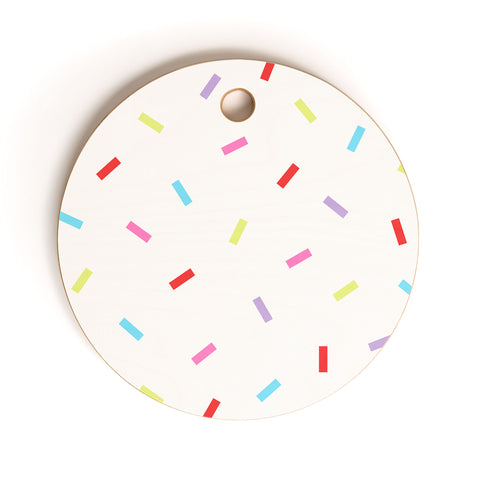 Kelly Haines Colorful Confetti Cutting Board Round