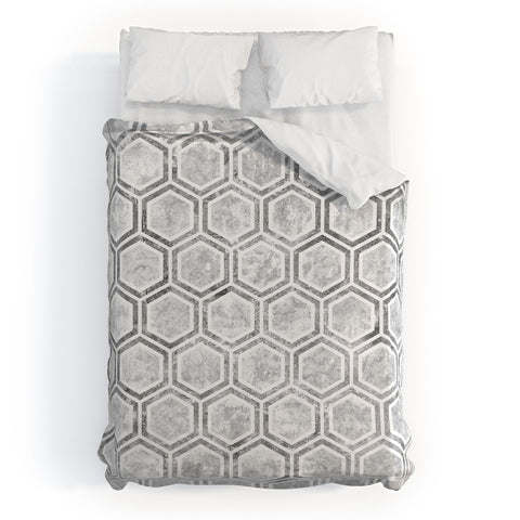 Kelly Haines Concrete Hexagons Duvet Cover