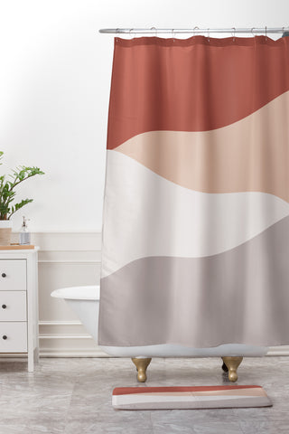 Kelly Haines Desert Waves Shower Curtain And Mat