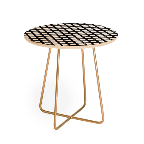 Kelly Haines Distressed Gingham Round Side Table