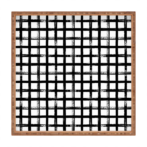 Kelly Haines Distressed Gingham Square Tray