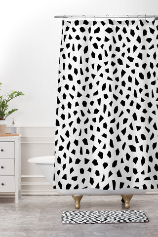 Kelly Haines Geometric Mosaic Shower Curtain And Mat