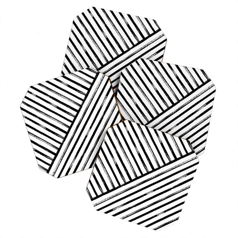 Kelly Haines Geometric Stripe Pattern Coaster Set