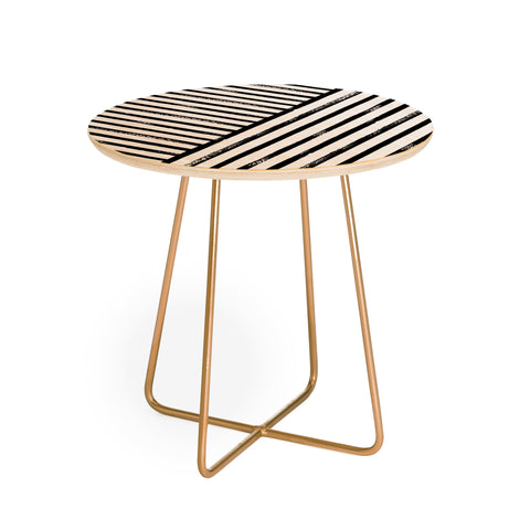 Kelly Haines Geometric Stripe Pattern Round Side Table