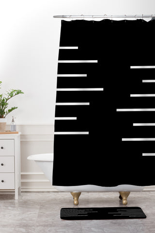 Kelly Haines Geometric Stripes Shower Curtain And Mat