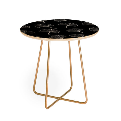Kelly Haines Ginkgo Leaves Round Side Table