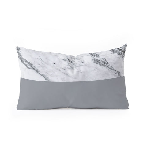 Kelly Haines Gray Marble Oblong Throw Pillow