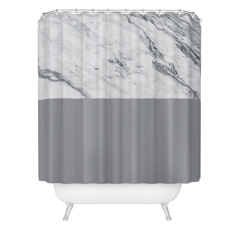 Kelly Haines Gray Marble Shower Curtain