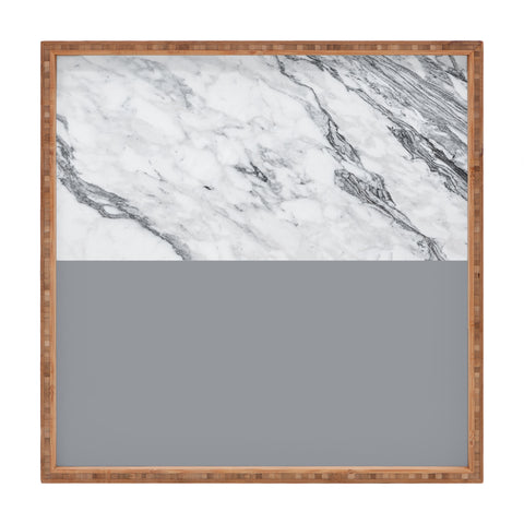 Kelly Haines Gray Marble Square Tray
